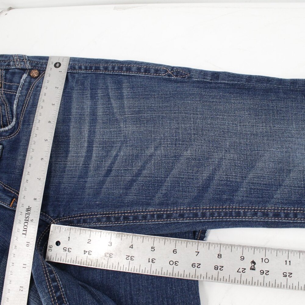 Rock Revival Jeans Womens 28 Gwen Boot Blue Flap Thick Stitch Low Rise Denim - Picture 6 of 14